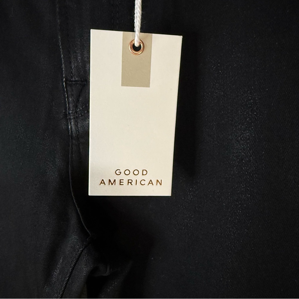 Good American Good Legs Black Coated Skinny Jeans Pants - Sz 8/29, NWT - Picture 9 of 14
